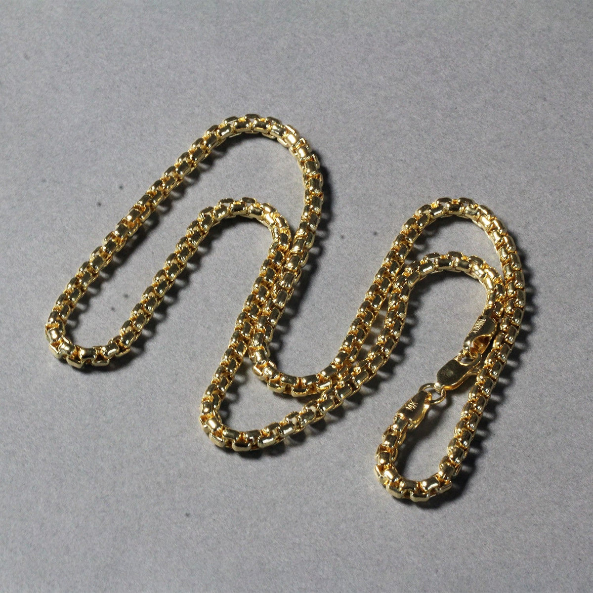 14k Yellow Gold Round Box Chain (3.4 mm) - LinkagejewelrydesignLinkagejewelrydesign