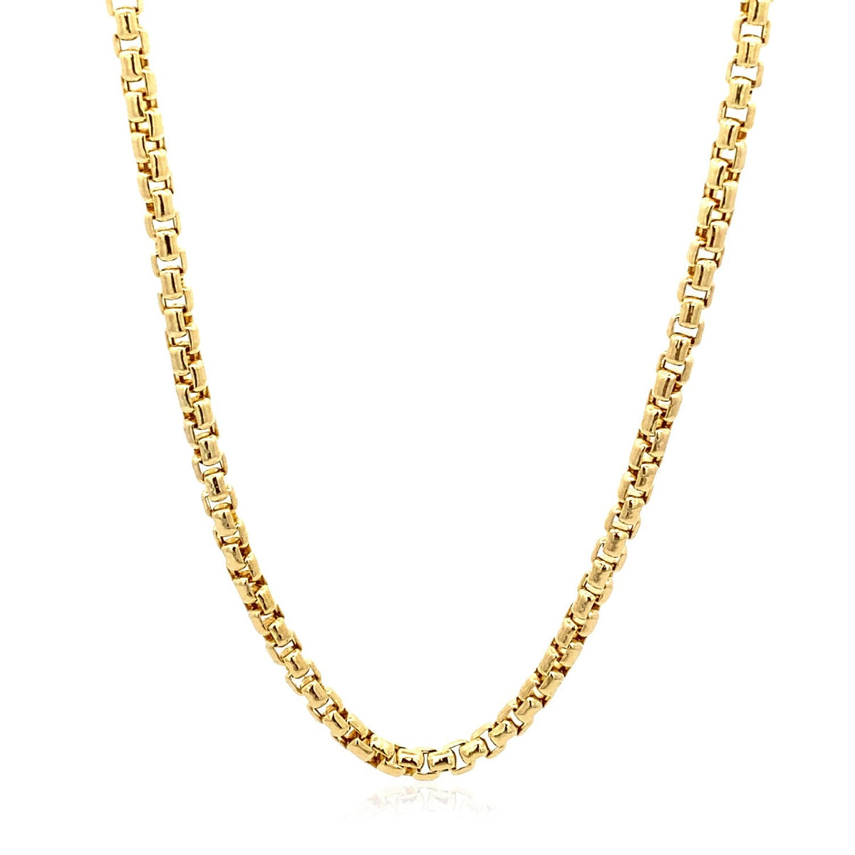 14k Yellow Gold Round Box Chain (3.4 mm) - LinkagejewelrydesignLinkagejewelrydesign