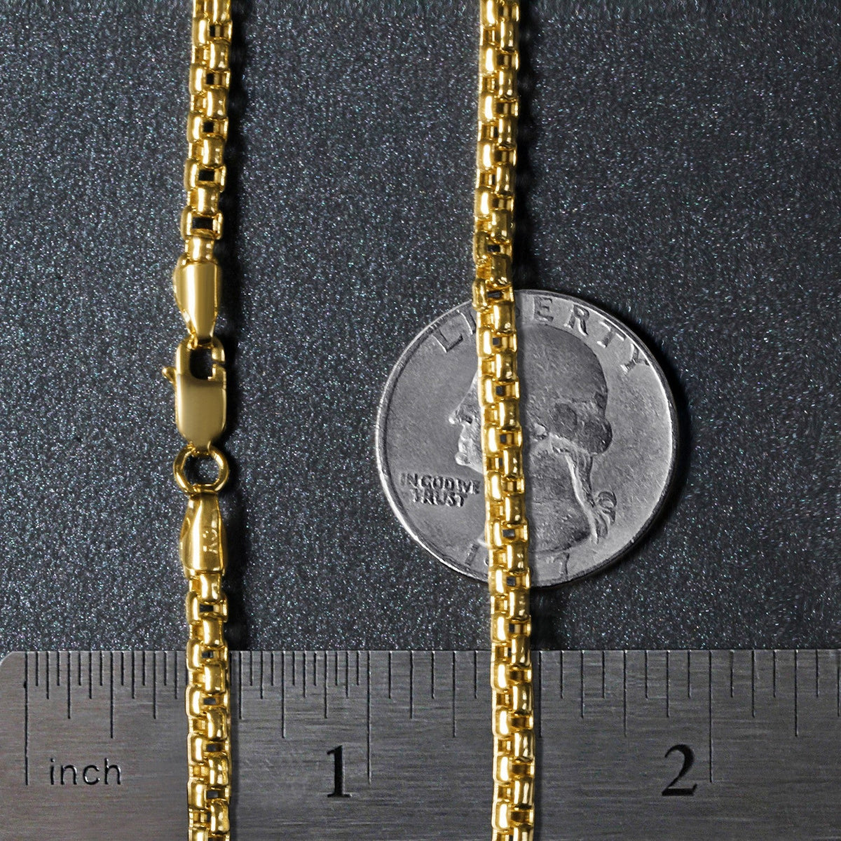 14k Yellow Gold Round Box Chain (3.4 mm) - LinkagejewelrydesignLinkagejewelrydesign