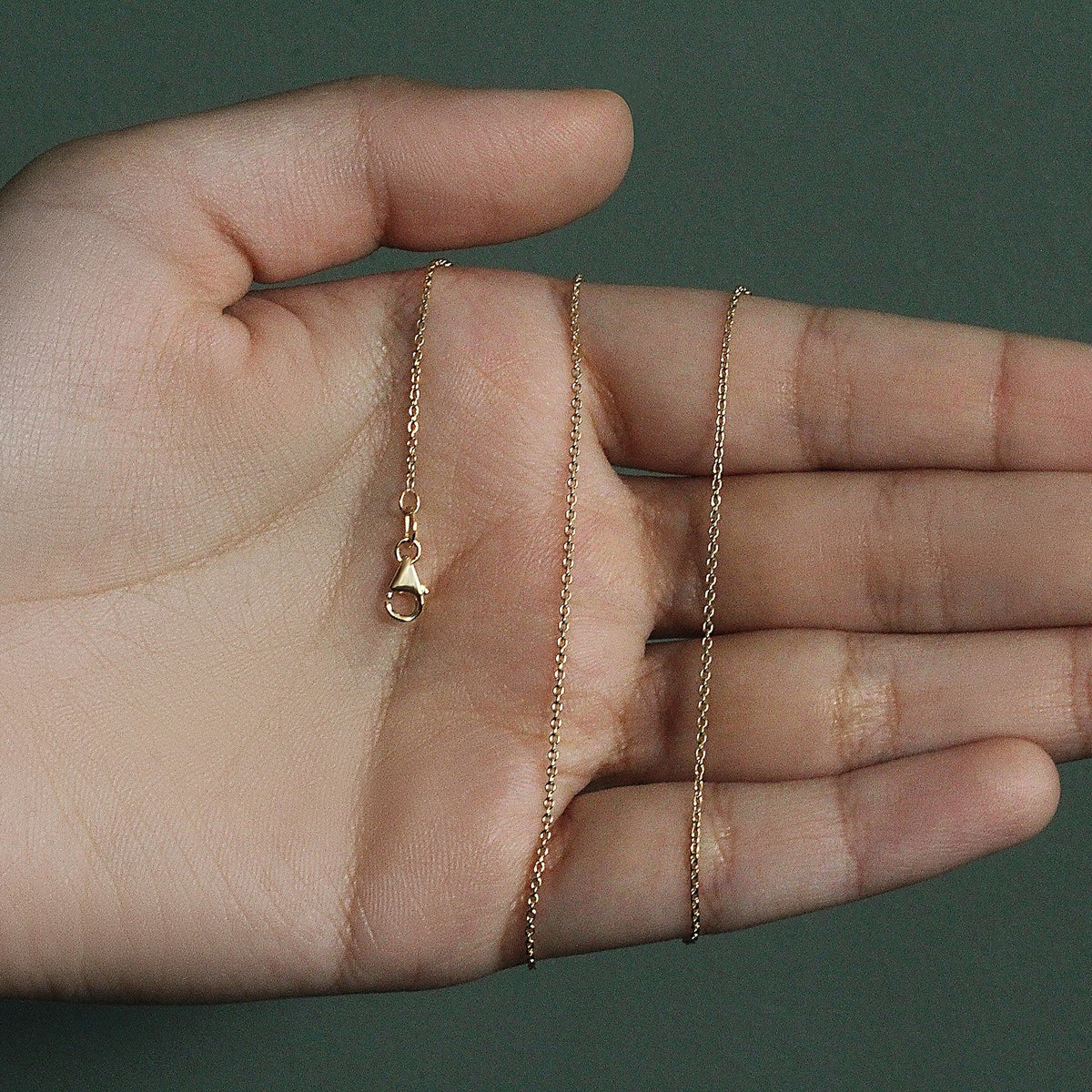 14k Yellow Gold Round Cable Link Chain (1.10 mm) - LinkagejewelrydesignLinkagejewelrydesign