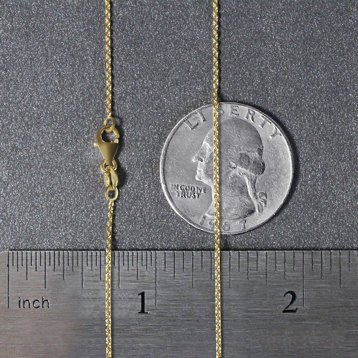 14k Yellow Gold Round Cable Link Chain (1.10 mm) - LinkagejewelrydesignLinkagejewelrydesign