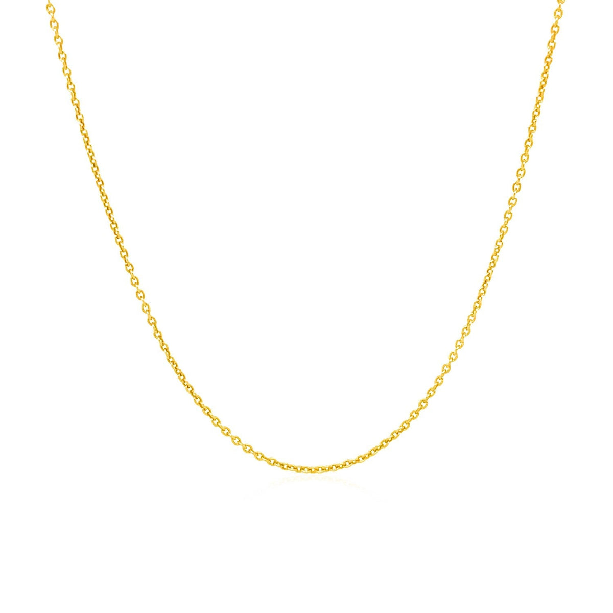 14k Yellow Gold Round Cable Link Chain (1.10 mm) - LinkagejewelrydesignLinkagejewelrydesign