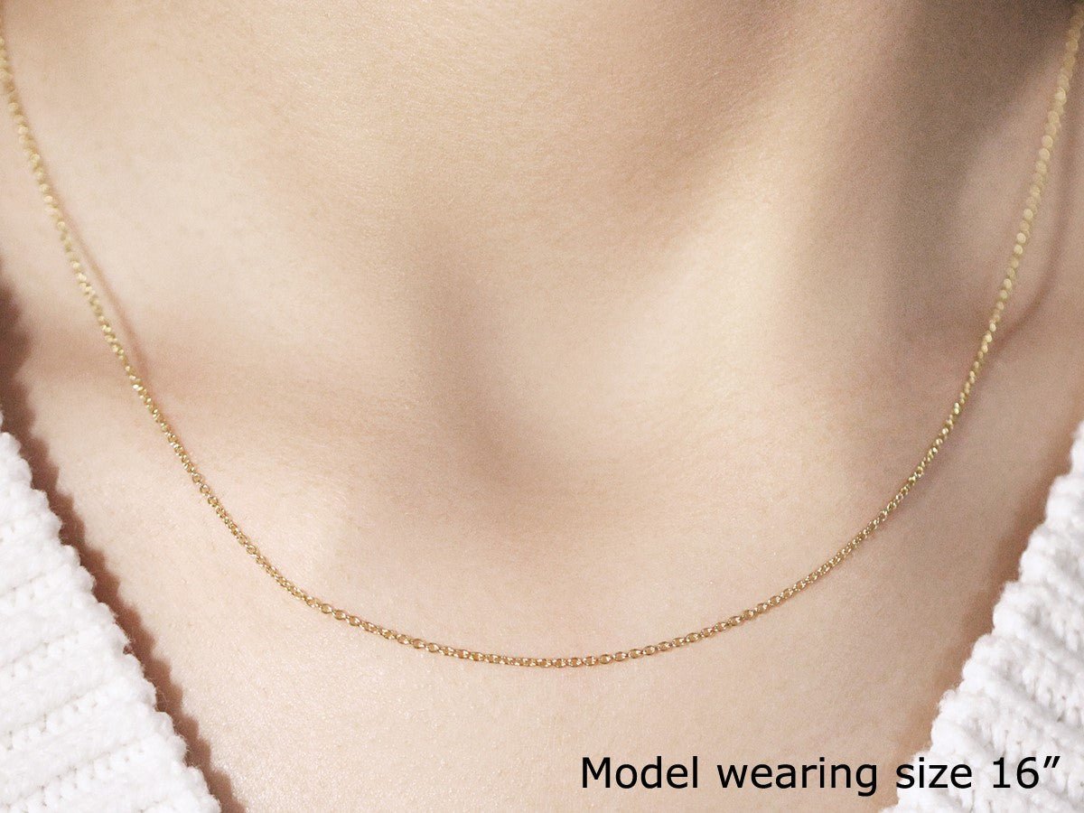 14k Yellow Gold Round Cable Link Chain (1.10 mm) - LinkagejewelrydesignLinkagejewelrydesign