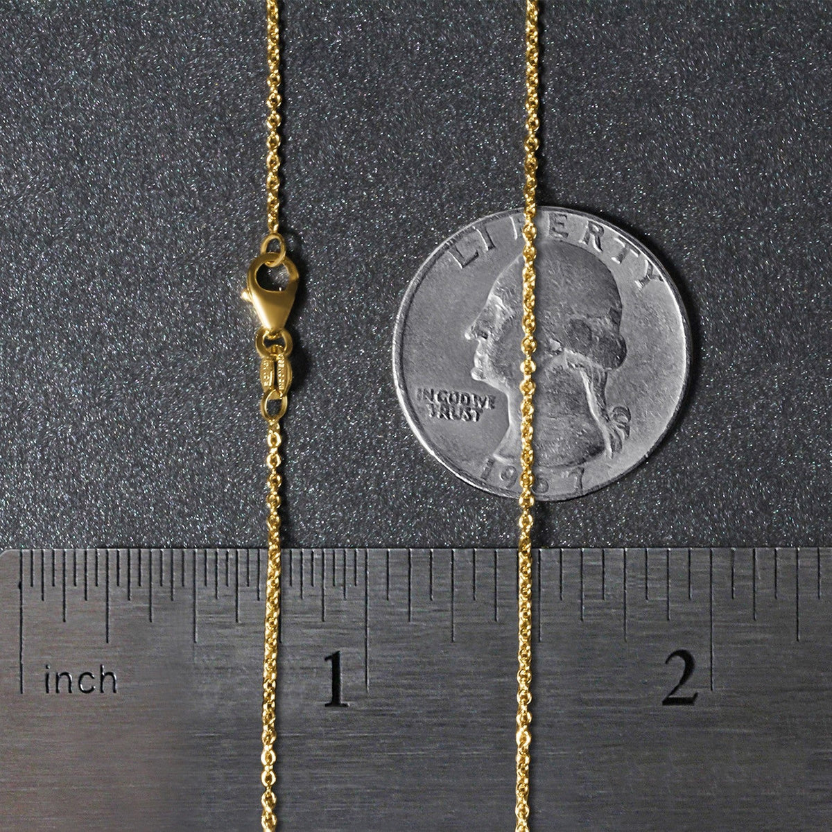 14k Yellow Gold Round Cable Link Chain 1.2mm - LinkagejewelrydesignLinkagejewelrydesign