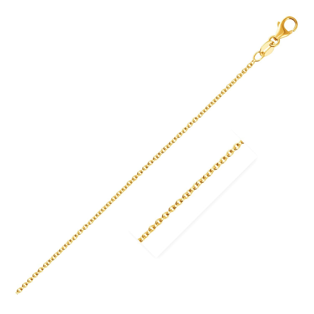 14k Yellow Gold Round Cable Link Chain (1.5 mm) - LinkagejewelrydesignLinkagejewelrydesign