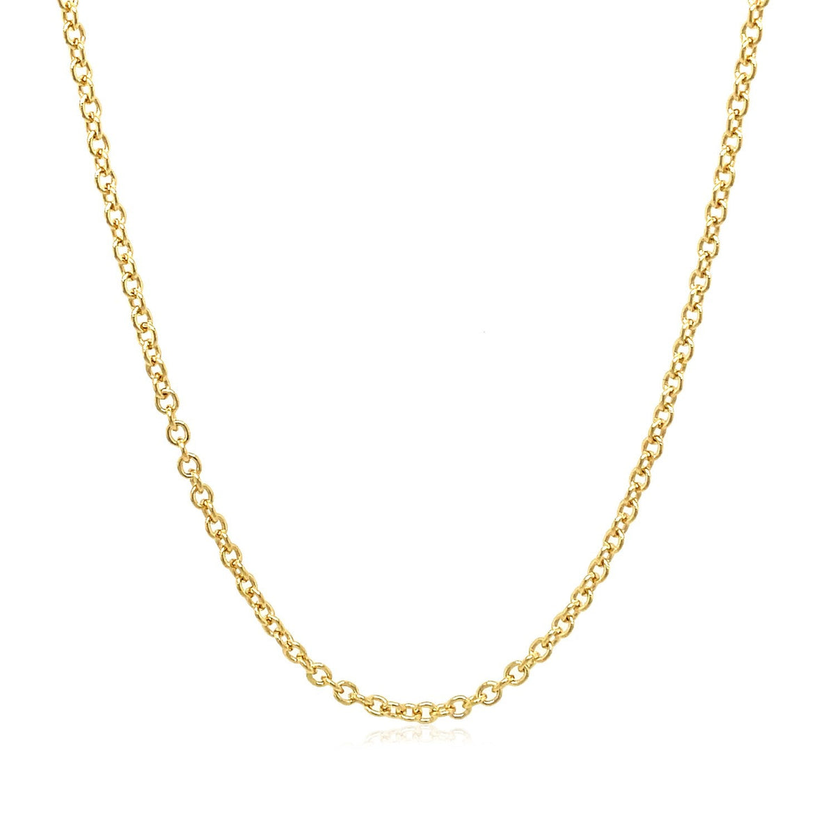 14k Yellow Gold Round Cable Link Chain (1.9 mm) - LinkagejewelrydesignLinkagejewelrydesign