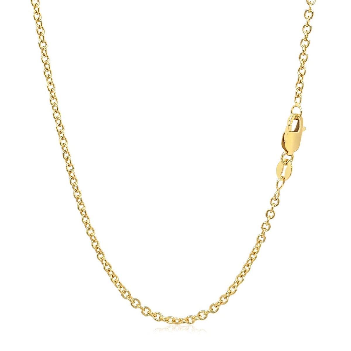 14k Yellow Gold Round Cable Link Chain (1.90 mm) - LinkagejewelrydesignLinkagejewelrydesign