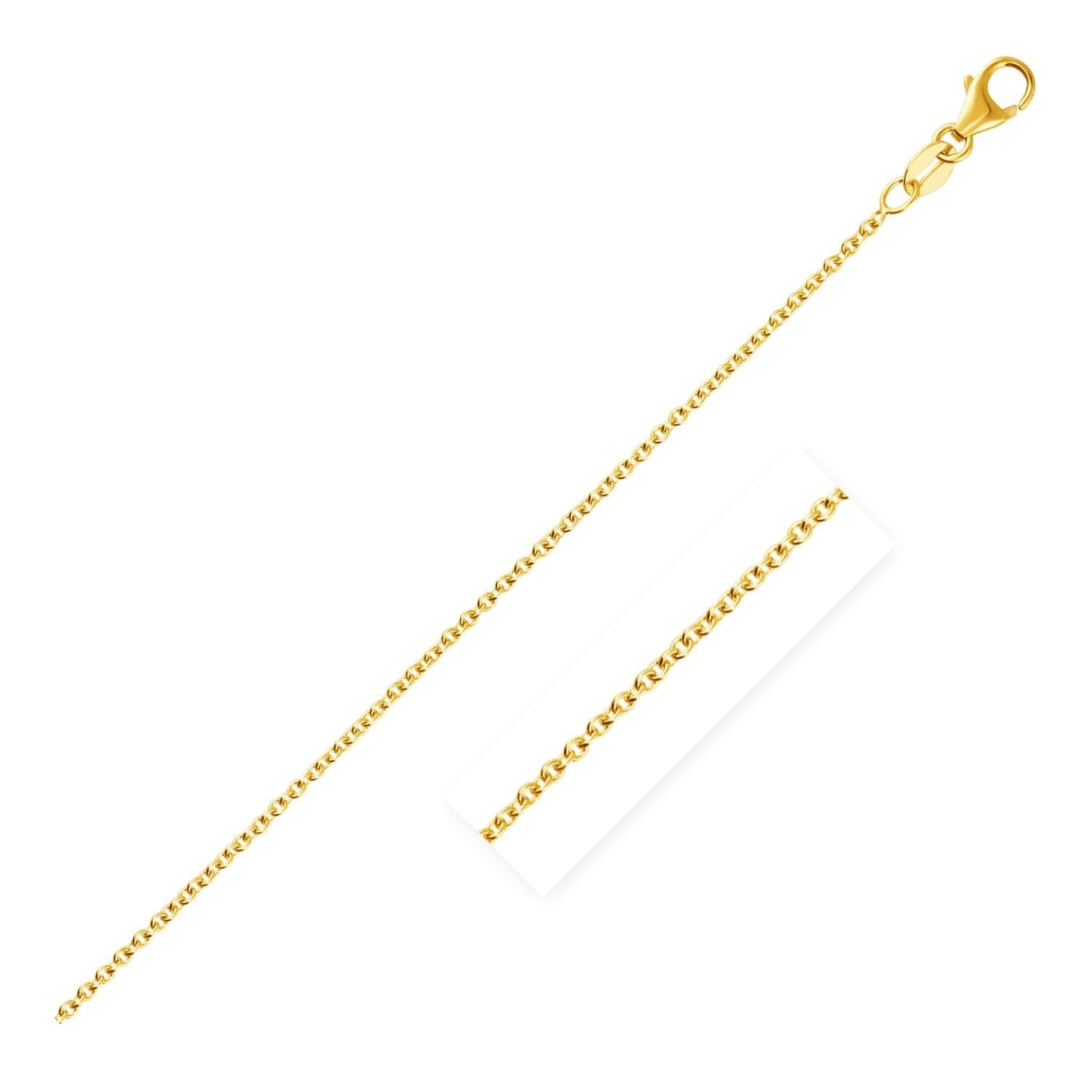 14k Yellow Gold Round Cable Link Chain (1.90 mm) - LinkagejewelrydesignLinkagejewelrydesign