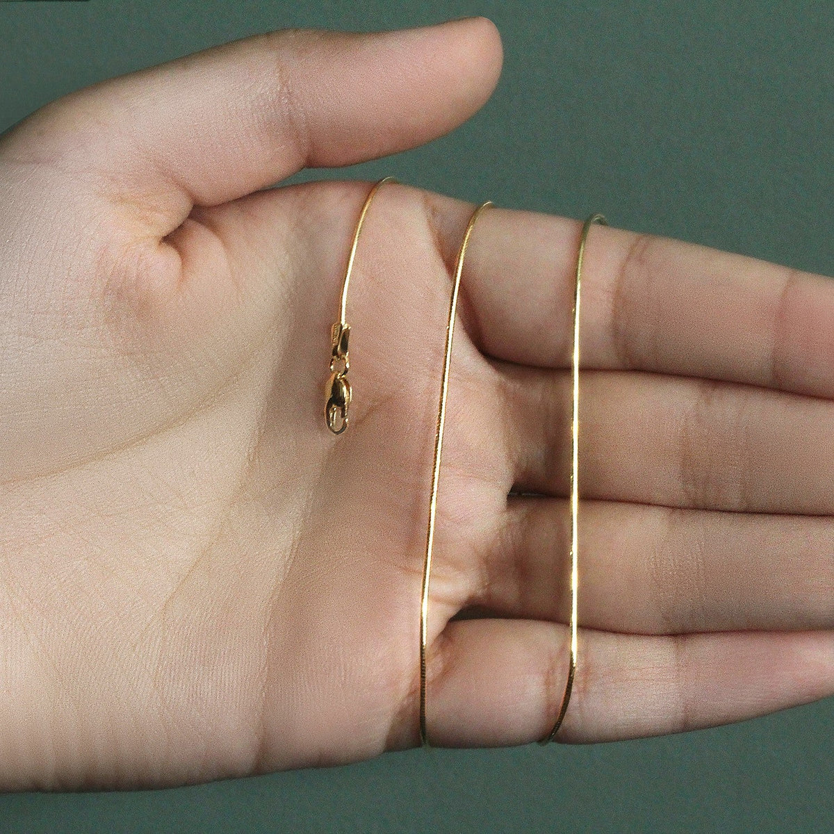 14k Yellow Gold Round Snake Chain 0.9mm - LinkagejewelrydesignLinkagejewelrydesign