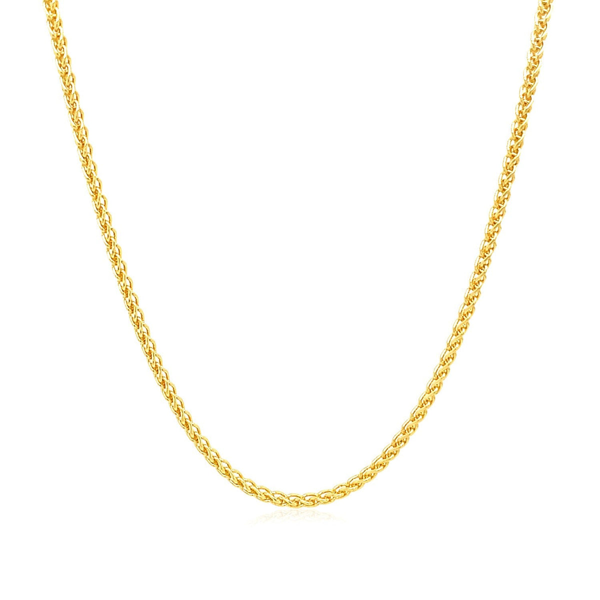 14k Yellow Gold Round Wheat Chain (1.5 mm) - LinkagejewelrydesignLinkagejewelrydesign