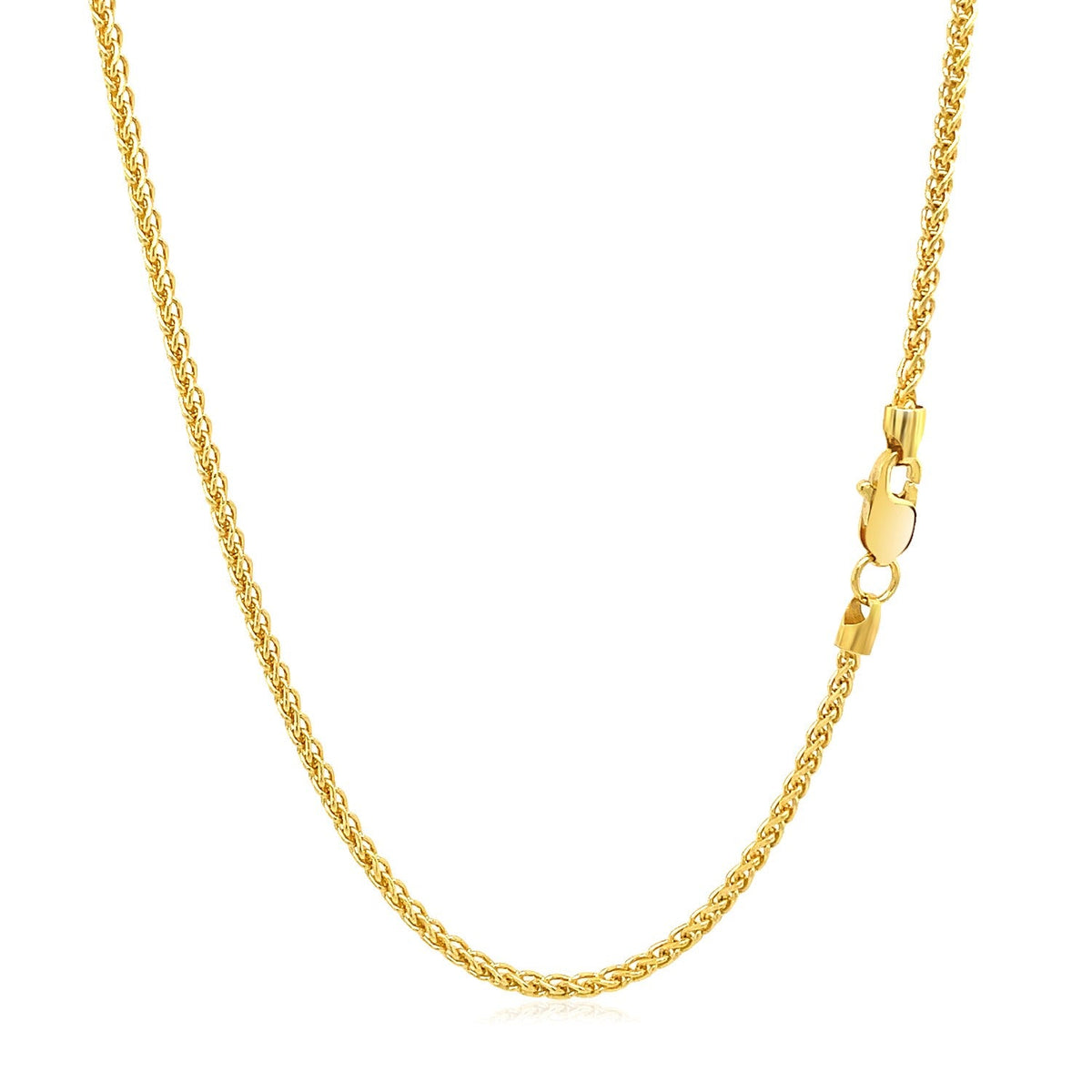 14k Yellow Gold Round Wheat Chain (1.5 mm) - LinkagejewelrydesignLinkagejewelrydesign