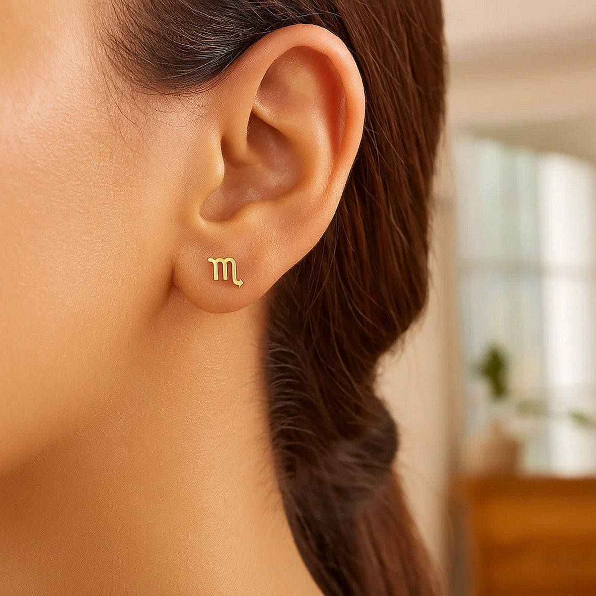 14k Yellow Gold Scorpio Stud Earrings - LinkagejewelrydesignLinkagejewelrydesign