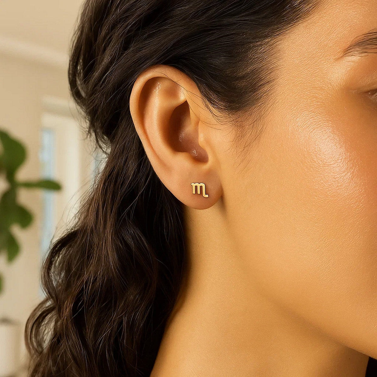 14k Yellow Gold Scorpio Stud Earrings - LinkagejewelrydesignLinkagejewelrydesign