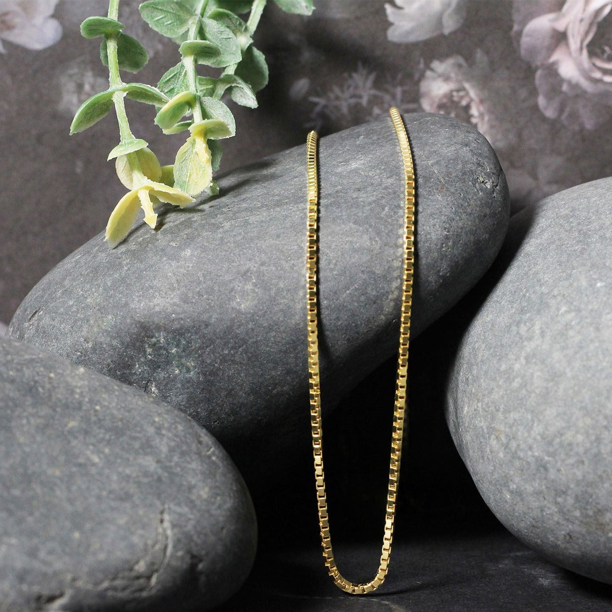 14k Yellow Gold Semi Solid Box Chain (1.80 mm) - LinkagejewelrydesignLinkagejewelrydesign
