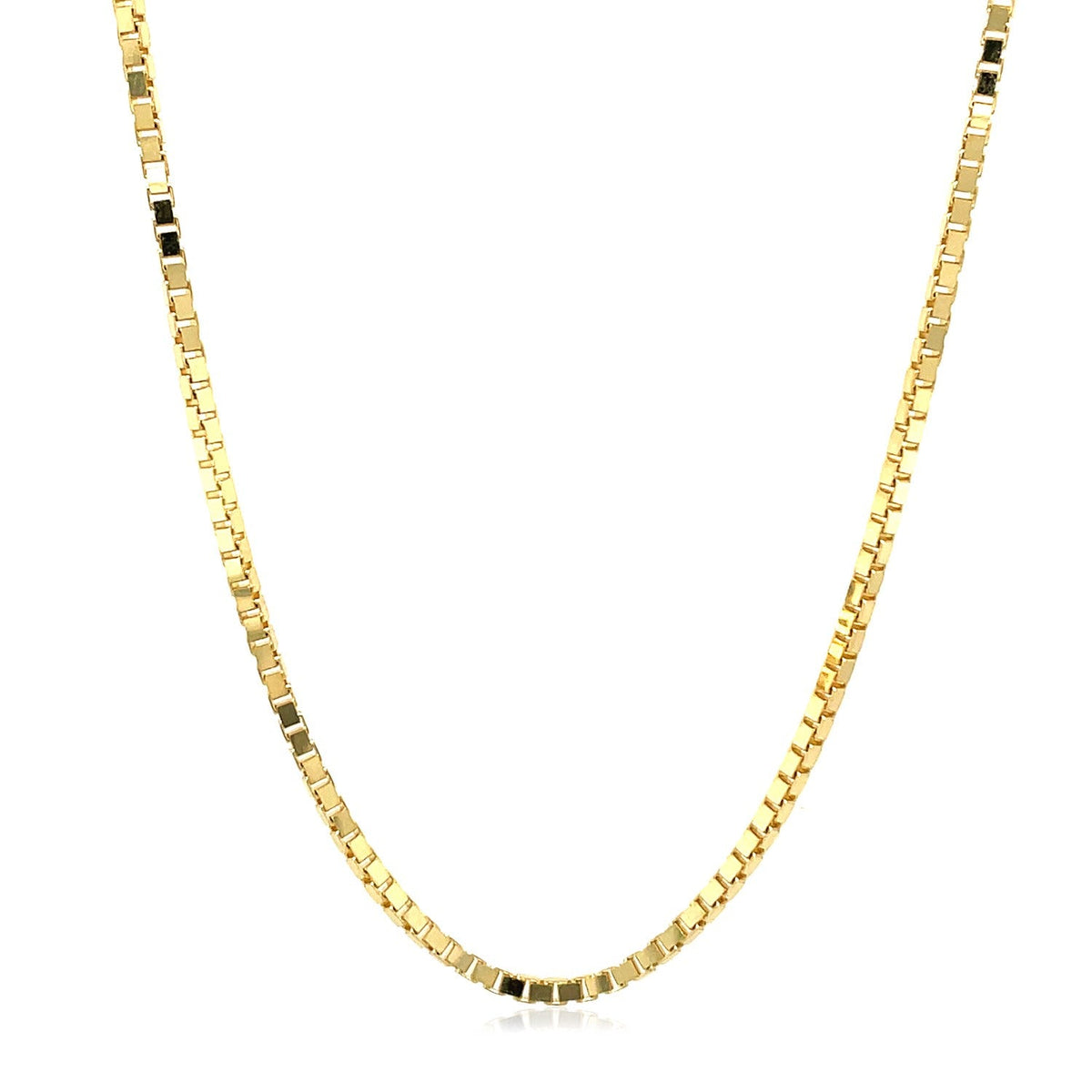 14k Yellow Gold Semi Solid Box Chain (1.80 mm) - LinkagejewelrydesignLinkagejewelrydesign