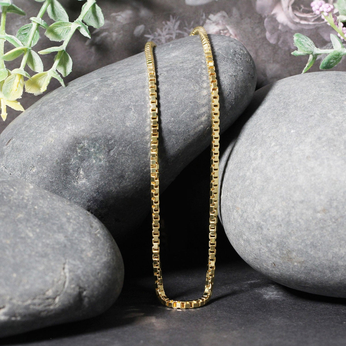 14k Yellow Gold Semi Solid Box Chain (2.10 mm) - LinkagejewelrydesignLinkagejewelrydesign