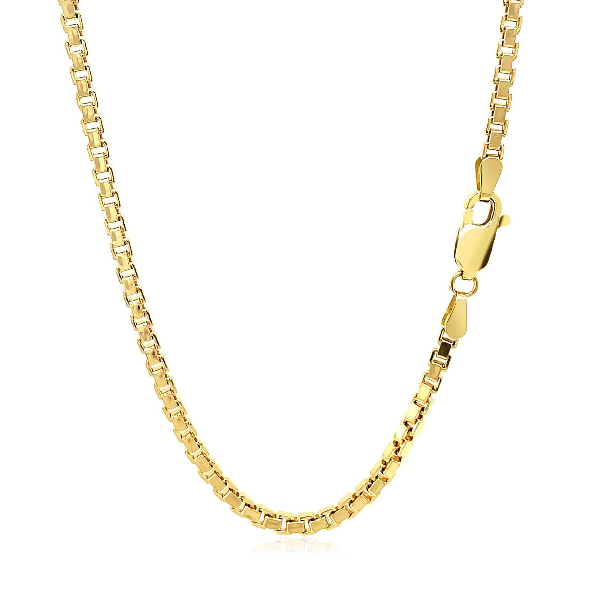 14k Yellow Gold Semi Solid Box Chain (2.50 mm) - LinkagejewelrydesignLinkagejewelrydesign