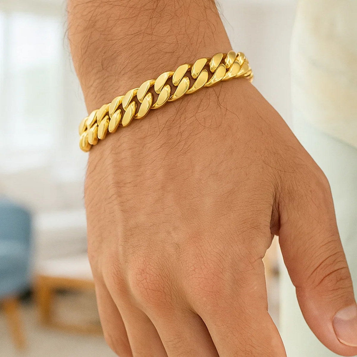 14k Yellow Gold Semi Solid Miami Cuban Bracelet (11.10 mm) - LinkagejewelrydesignLinkagejewelrydesign