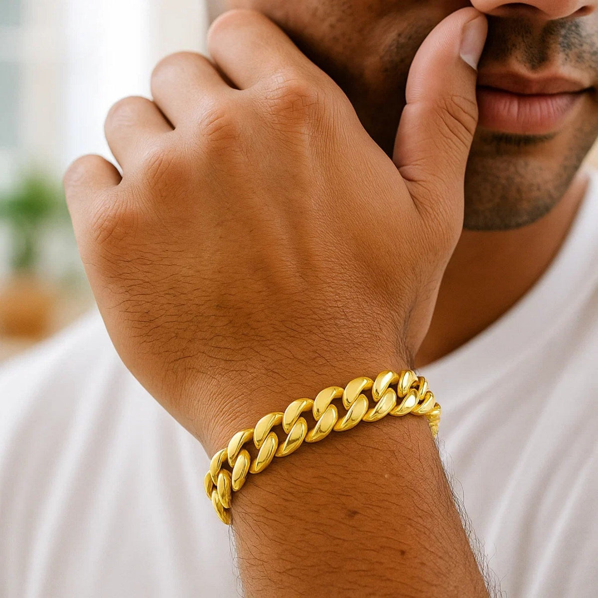 14k Yellow Gold Semi Solid Miami Cuban Bracelet (11.10 mm) - LinkagejewelrydesignLinkagejewelrydesign