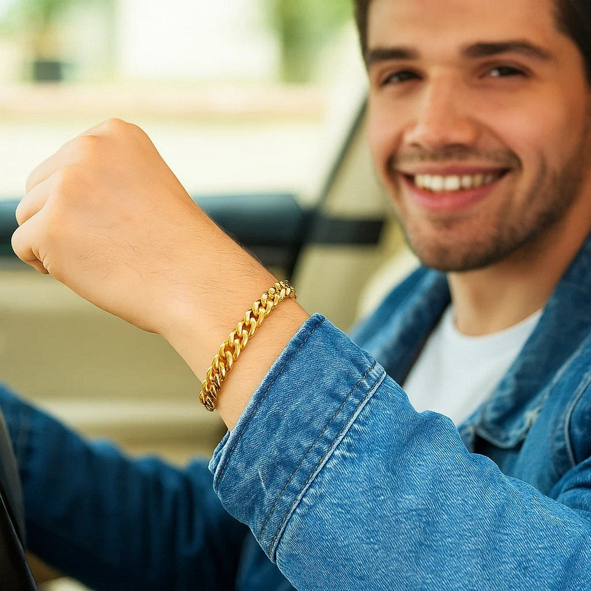 14k Yellow Gold Semi Solid Miami Cuban Bracelet (6.10 mm) - LinkagejewelrydesignLinkagejewelrydesign