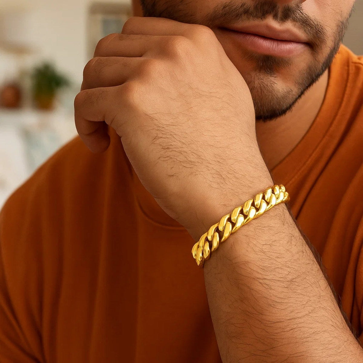14k Yellow Gold Semi Solid Miami Cuban Bracelet (9.10 mm) - LinkagejewelrydesignLinkagejewelrydesign