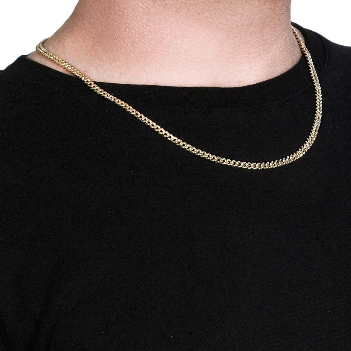 14k Yellow Gold Semi Solid Miami Cuban Chain (4.50 mm) - LinkagejewelrydesignLinkagejewelrydesign