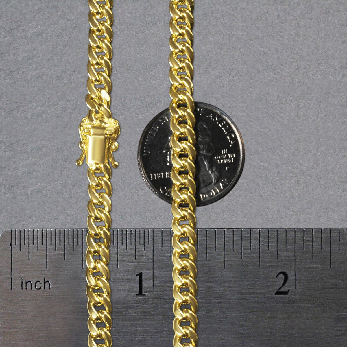 14k Yellow Gold Semi Solid Miami Cuban Chain (5.00 mm) - LinkagejewelrydesignLinkagejewelrydesign