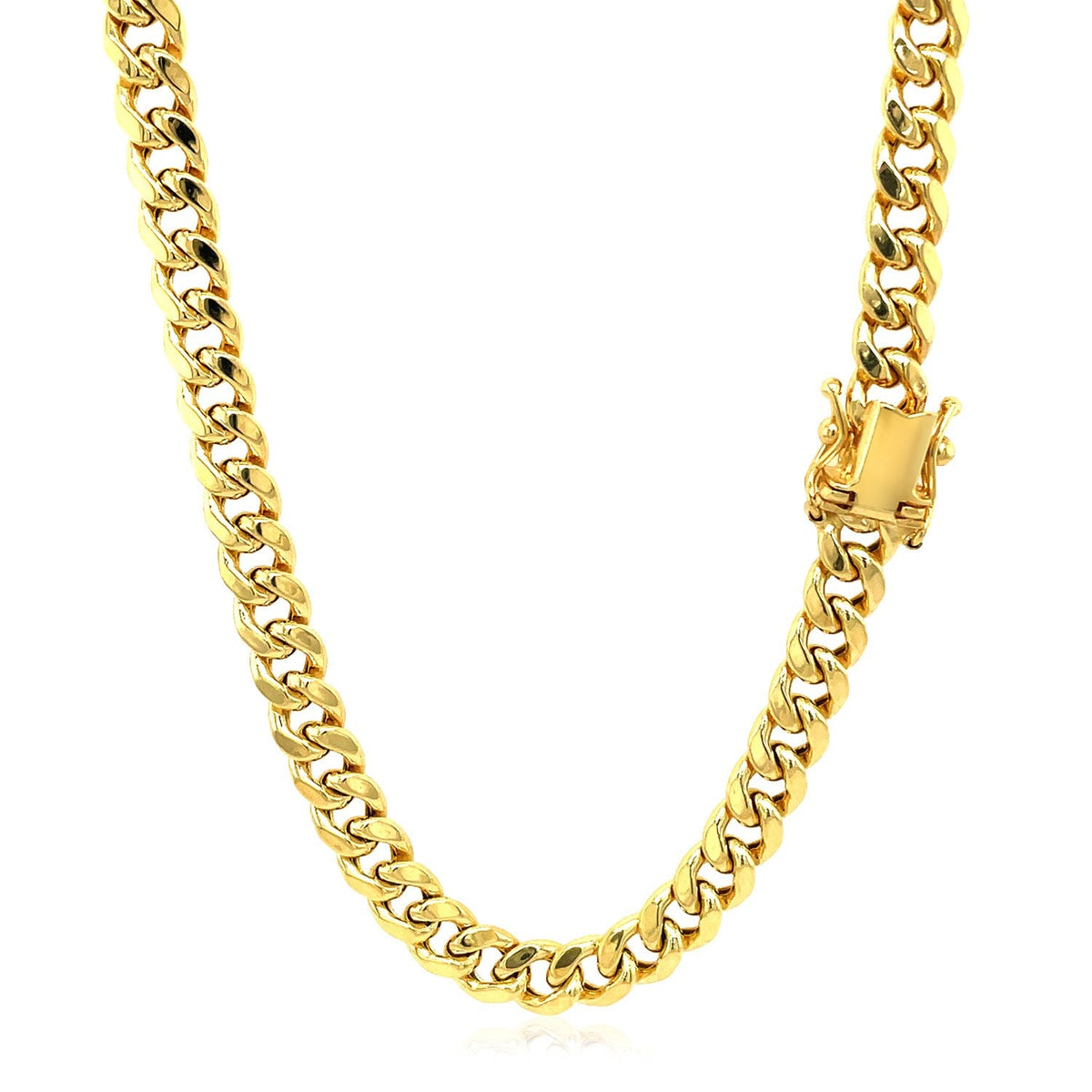 14k Yellow Gold Semi Solid Miami Cuban Chain (5.00 mm) - LinkagejewelrydesignLinkagejewelrydesign