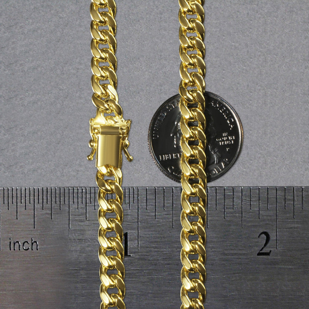 14k Yellow Gold Semi Solid Miami Cuban Chain (6.60 mm) - LinkagejewelrydesignLinkagejewelrydesign