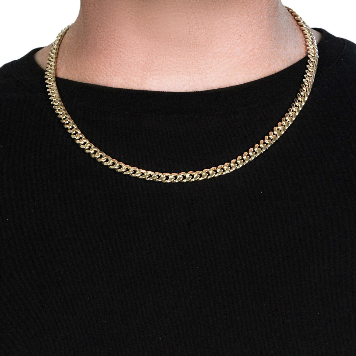 14k Yellow Gold Semi Solid Miami Cuban Chain (6.60 mm) - LinkagejewelrydesignLinkagejewelrydesign