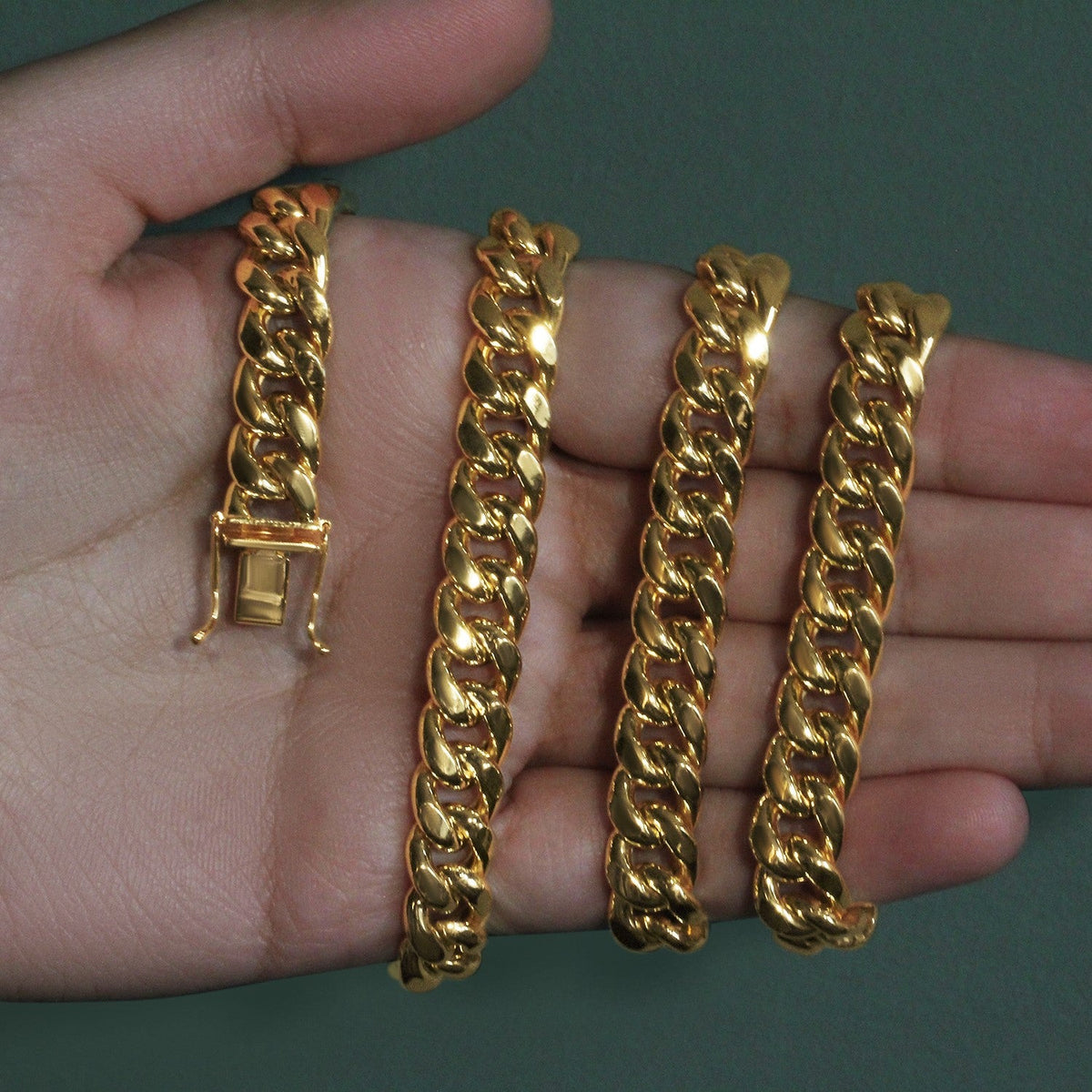 14k Yellow Gold Semi Solid Miami Cuban Chain (9.10 mm) - LinkagejewelrydesignLinkagejewelrydesign