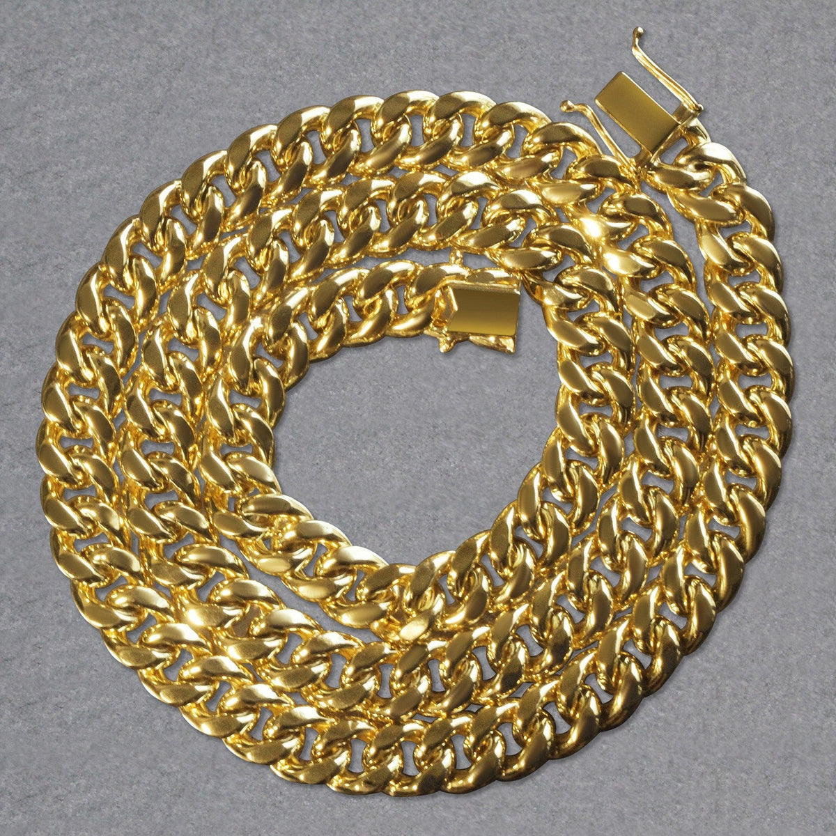 14k Yellow Gold Semi Solid Miami Cuban Chain (9.10 mm) - LinkagejewelrydesignLinkagejewelrydesign