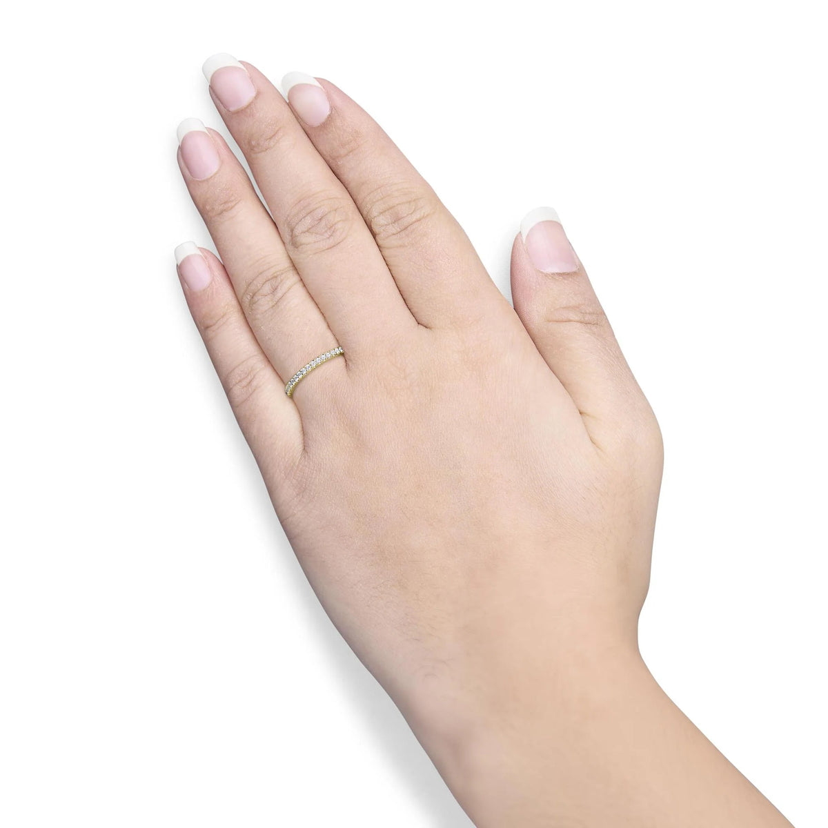 14K Yellow Gold Shared Prong Set Round Diamond Eternity Band Ring (G - H Color, SI1 - SI2 Clarity) - LinkagejewelrydesignLinkagejewelrydesign