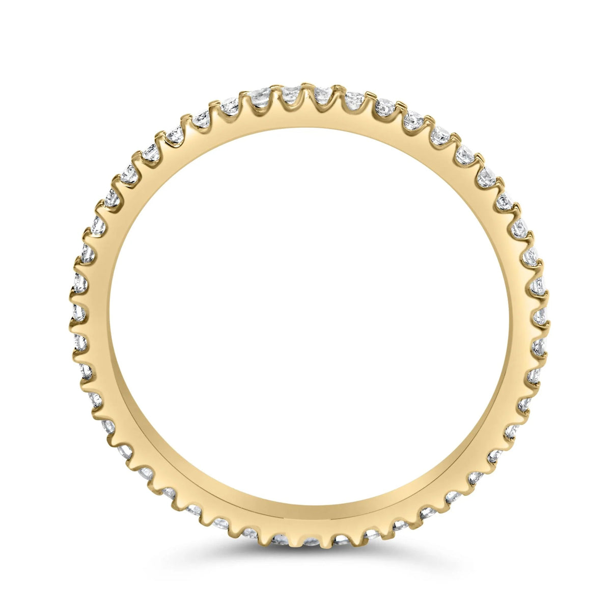 14K Yellow Gold Shared Prong Set Round Diamond Eternity Band Ring (G - H Color, SI1 - SI2 Clarity) - LinkagejewelrydesignLinkagejewelrydesign