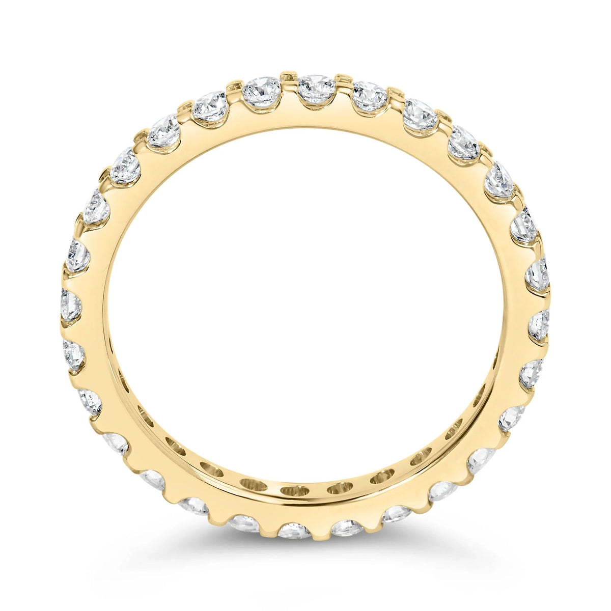 14K Yellow Gold Shared Prong Set Round Diamond Eternity Band Ring (G - H Color, SI1 - SI2 Clarity) - LinkagejewelrydesignLinkagejewelrydesign