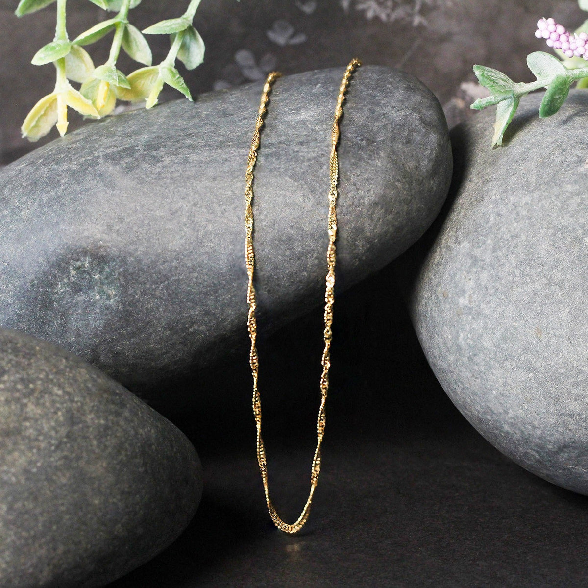 14k Yellow Gold Singapore Chain (1.30 mm) - LinkagejewelrydesignLinkagejewelrydesign