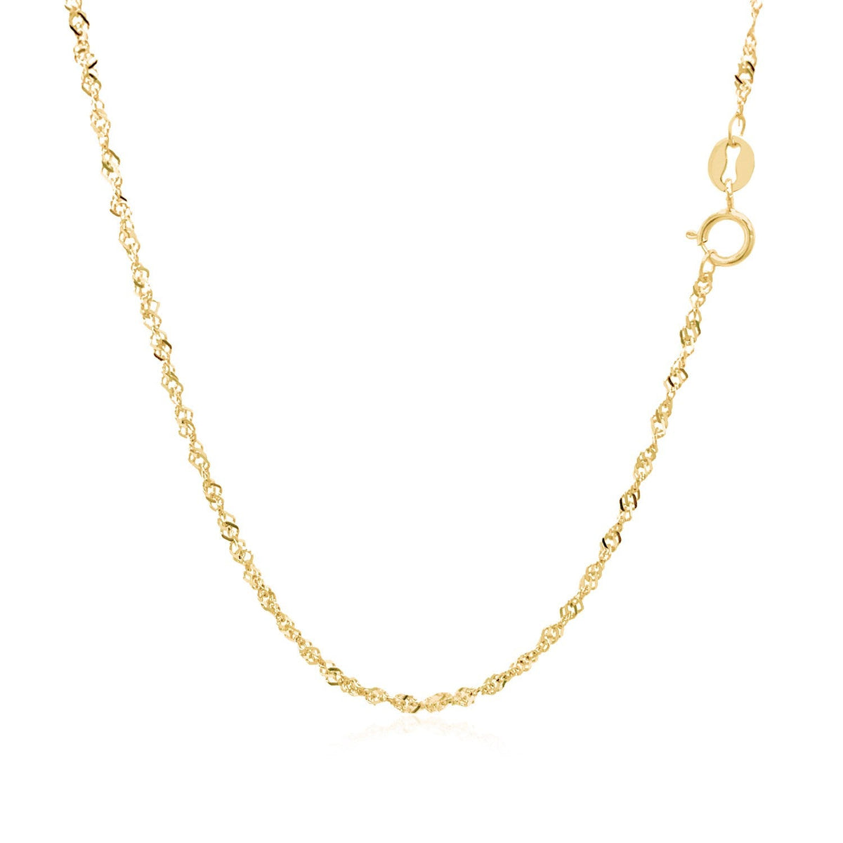 14k Yellow Gold Singapore Chain (1.30 mm) - LinkagejewelrydesignLinkagejewelrydesign
