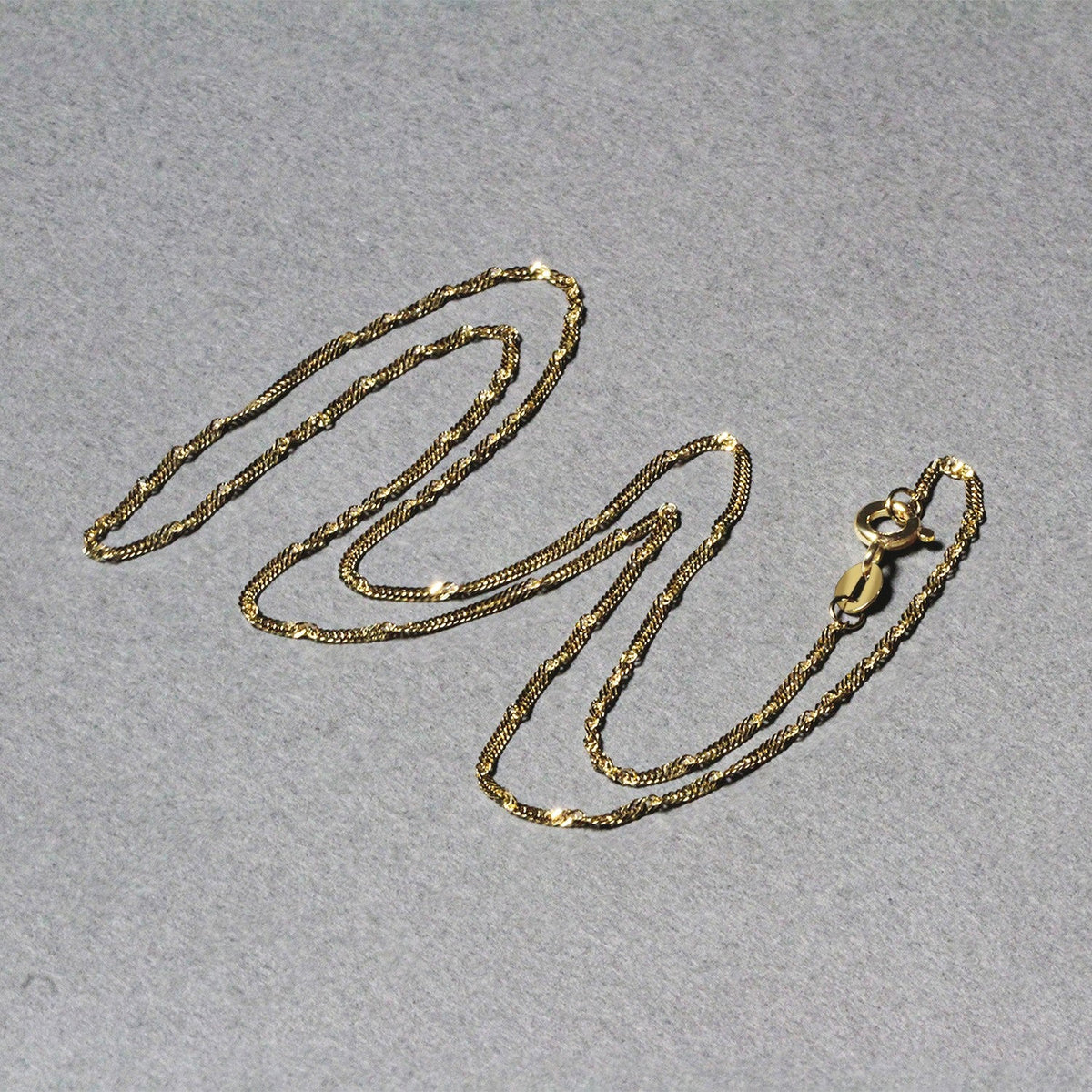 14k Yellow Gold Singapore Chain (1.30 mm) - LinkagejewelrydesignLinkagejewelrydesign
