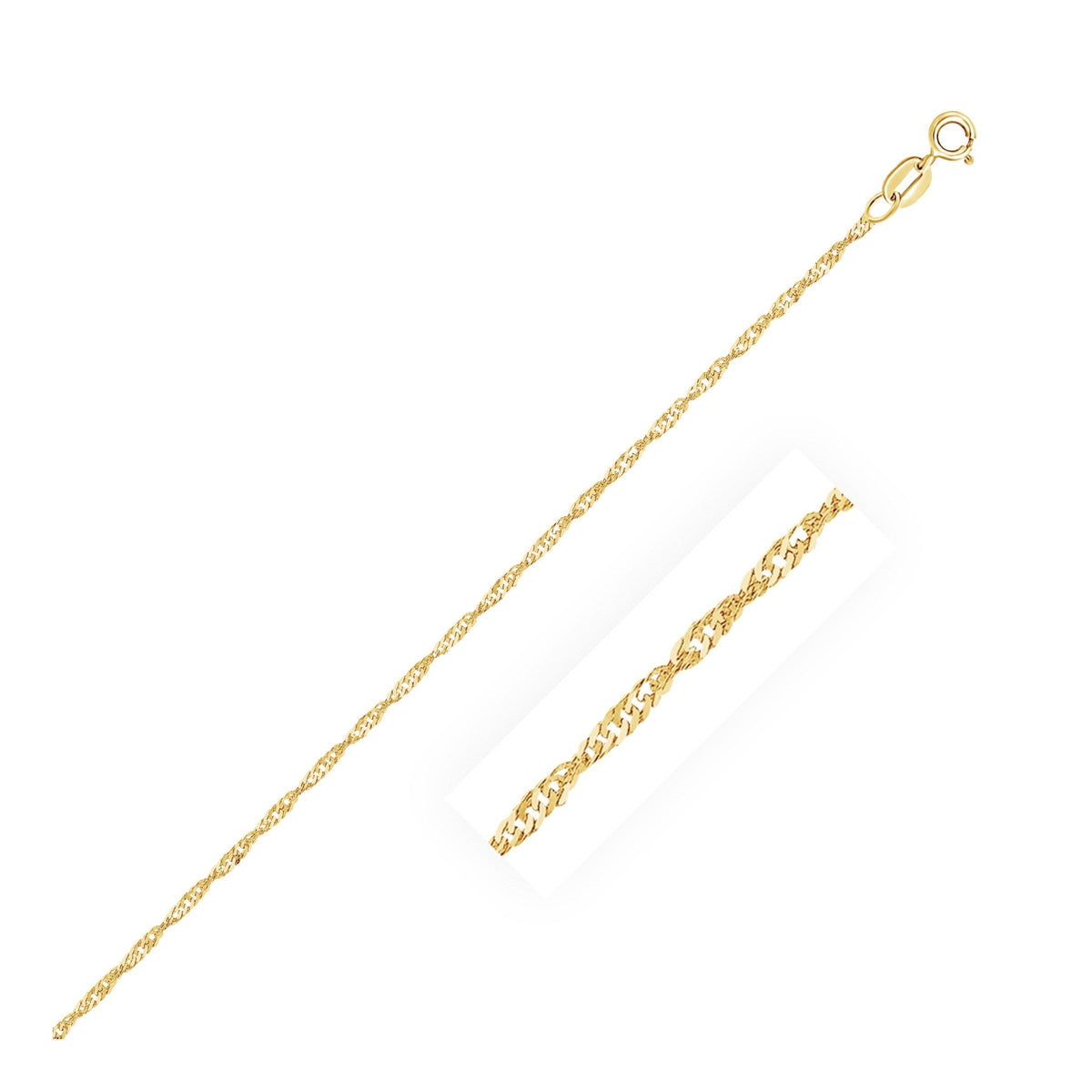 14k Yellow Gold Singapore Chain (1.30 mm) - LinkagejewelrydesignLinkagejewelrydesign