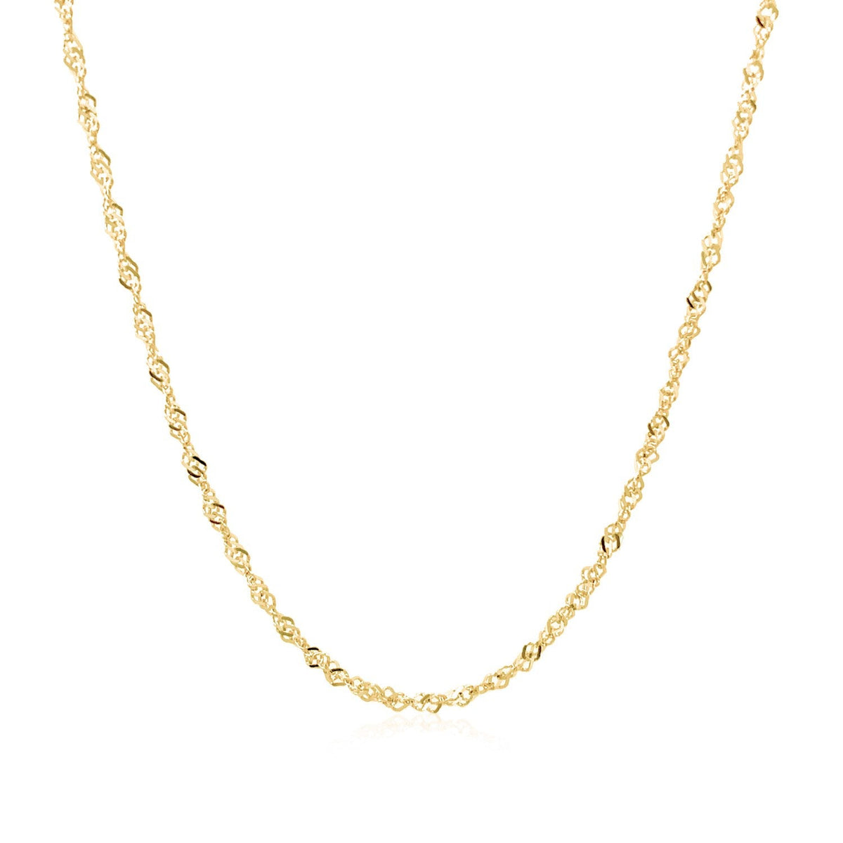 14k Yellow Gold Singapore Chain (1.30 mm) - LinkagejewelrydesignLinkagejewelrydesign