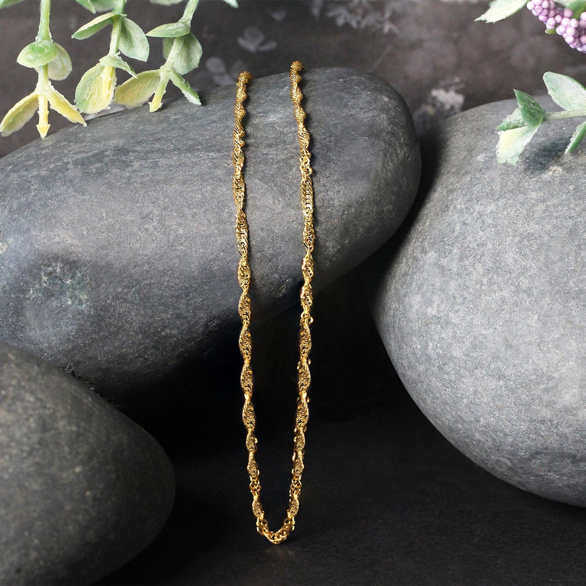 14k Yellow Gold Singapore Chain (1.80 mm) - LinkagejewelrydesignLinkagejewelrydesign