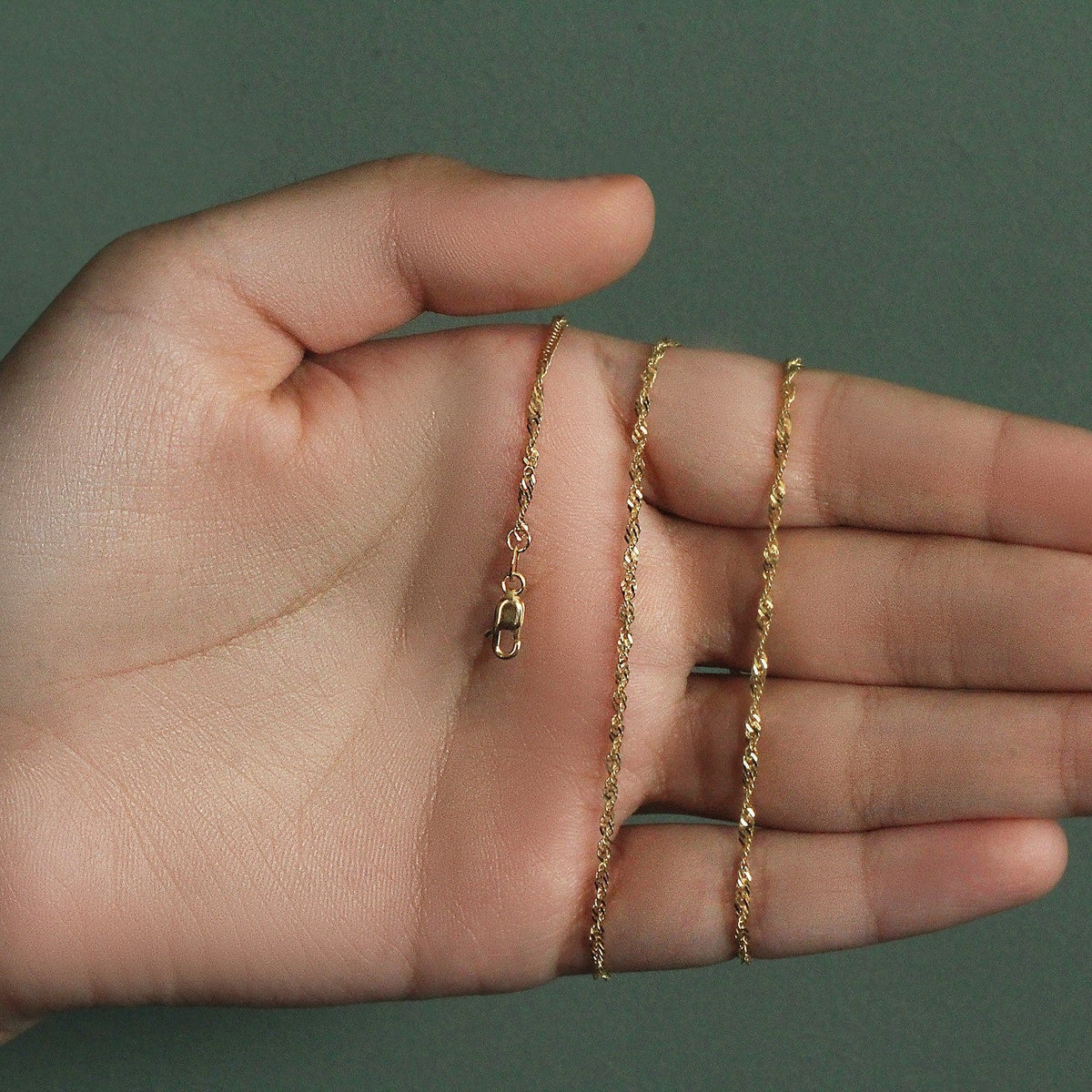 14k Yellow Gold Singapore Chain (1.80 mm) - LinkagejewelrydesignLinkagejewelrydesign