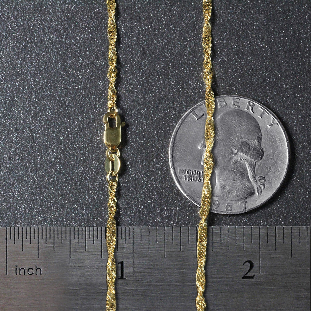 14k Yellow Gold Singapore Chain (1.80 mm) - LinkagejewelrydesignLinkagejewelrydesign