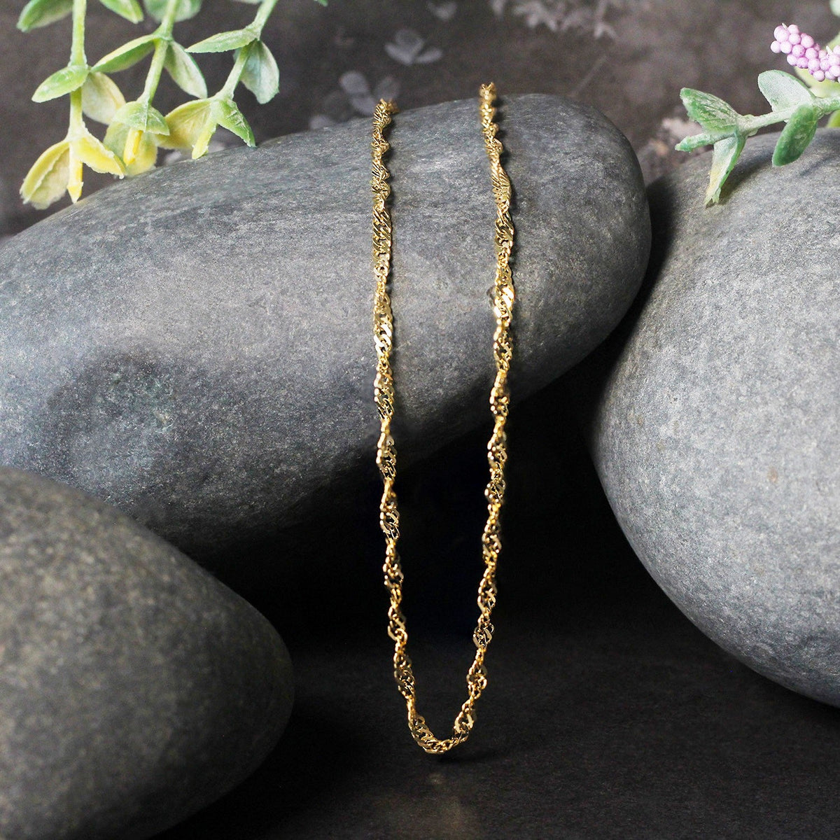14k Yellow Gold Singapore Chain (2.10 mm) - LinkagejewelrydesignLinkagejewelrydesign