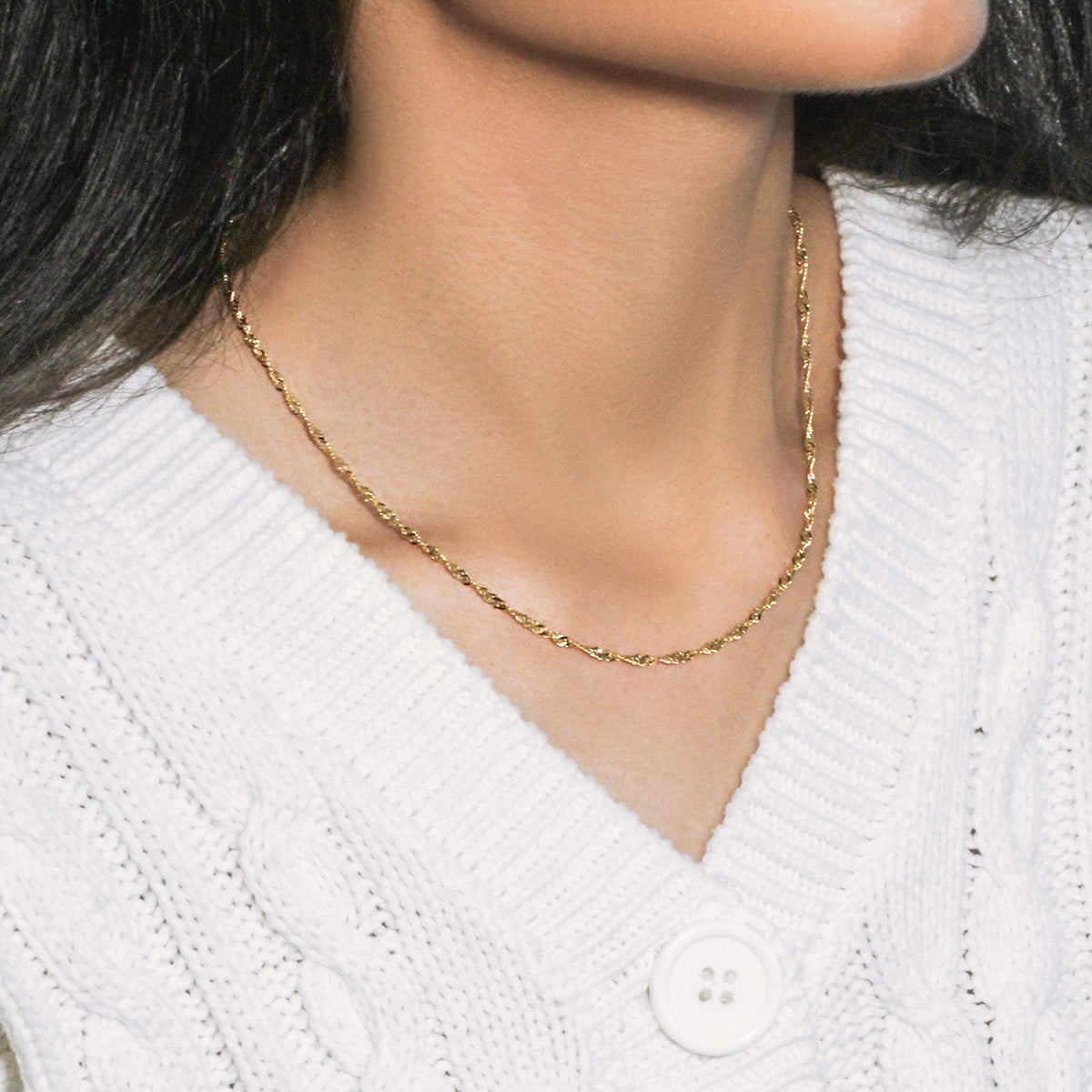 14k Yellow Gold Singapore Chain (2.10 mm) - LinkagejewelrydesignLinkagejewelrydesign