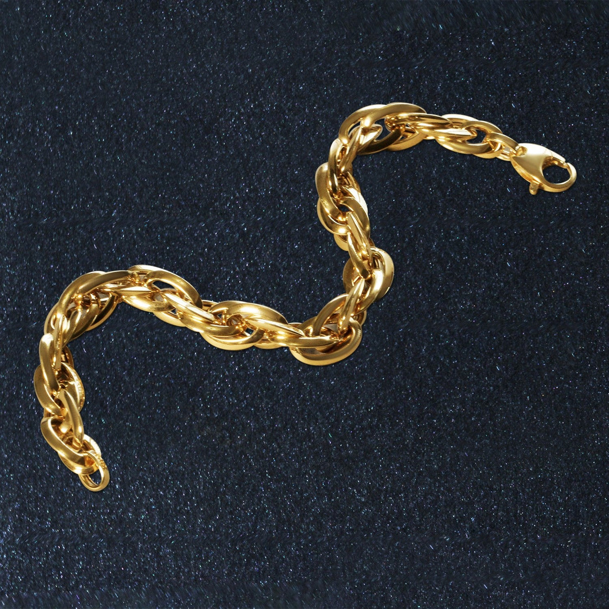 14k Yellow Gold Singapore Chain Style Thick Bracelet - LinkagejewelrydesignLinkagejewelrydesign
