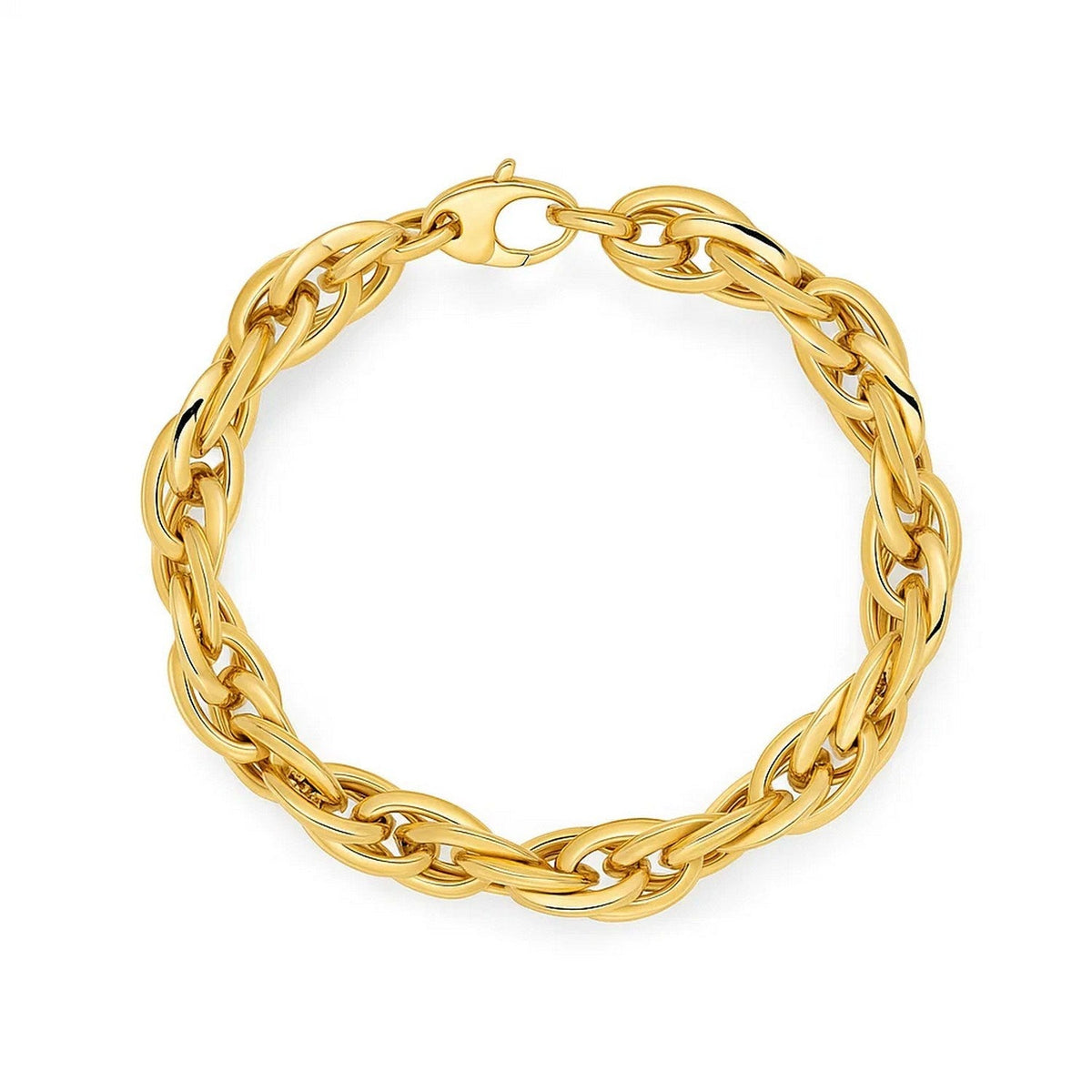 14k Yellow Gold Singapore Chain Style Thick Bracelet - LinkagejewelrydesignLinkagejewelrydesign