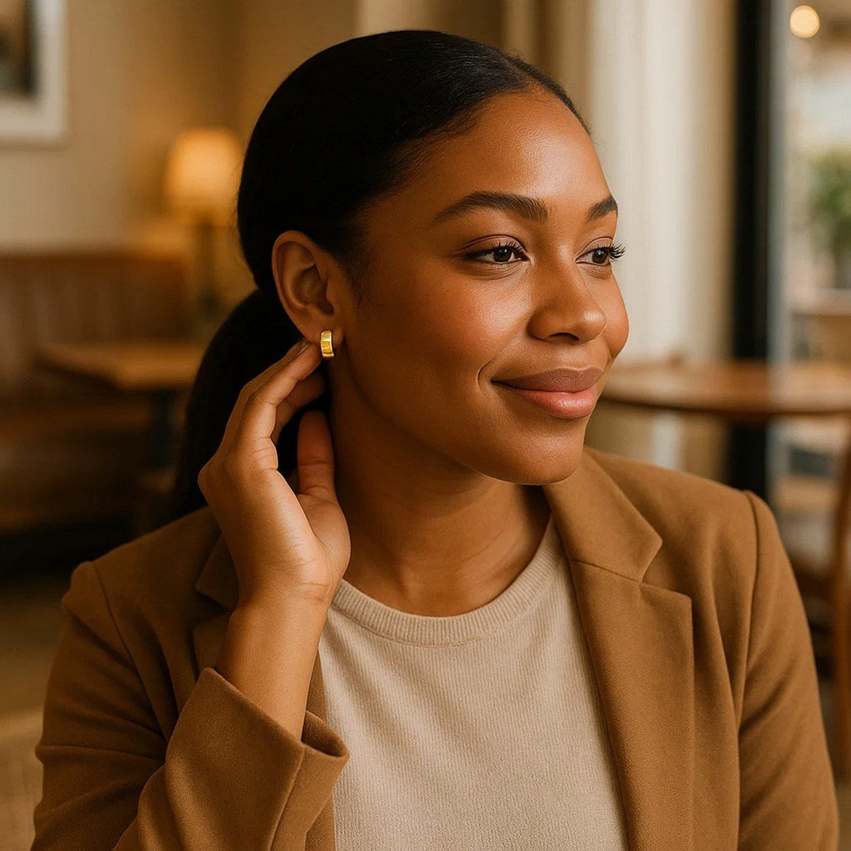 14k Yellow Gold Snuggable Hoop Earrings - LinkagejewelrydesignLinkagejewelrydesign