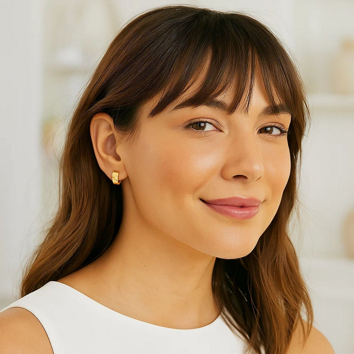 14k Yellow Gold Snuggable Hoop Earrings - LinkagejewelrydesignLinkagejewelrydesign