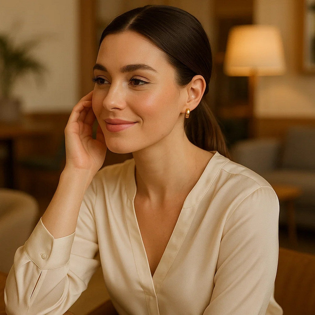 14k Yellow Gold Snuggable Hoop Earrings - LinkagejewelrydesignLinkagejewelrydesign